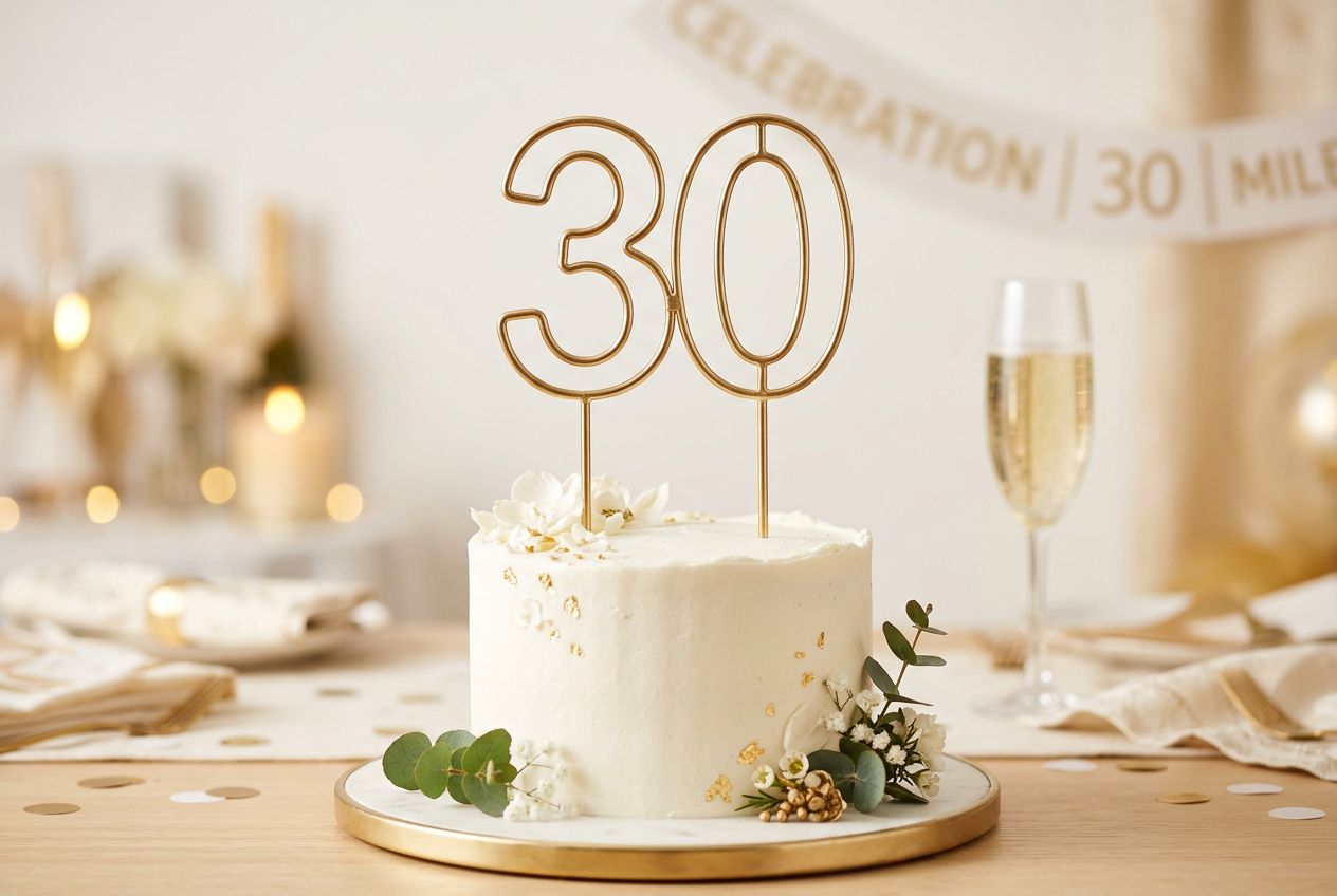 Cake Topper - Grattis - Guld
