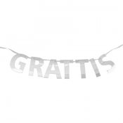 Banner, Grattis - Silver 2m