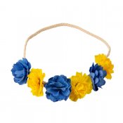 HAIR BAND BLUE YELLOW FLOWERS