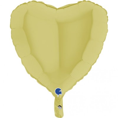 Folieballong, Hjärta Pastellgul Matt 46cm