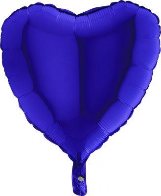 Folieballong, Hjärta Mörkblått 45 cm