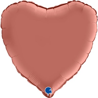 Folieballong - Hjärta Satin Rose Gold 46 cm