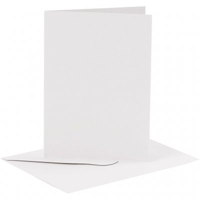 Kort och kuvert, kortstl. 10,5x15 cm, kuvertstl. 11,5x16,5 cm, vit, 6set