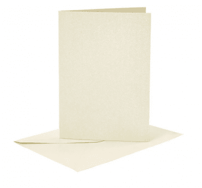 Kort och kuvert, kortstl. 10,5x15 cm, kuvertstl. 11,5x16,5 cm, råvit, 4set