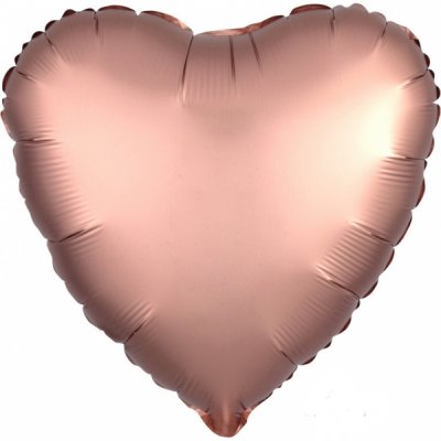 Folieballong - Hjärta Satin Luxe Rose Copper 43 cm