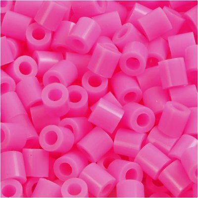 Rörpärlor, medium , stl. 5x5 mm, rosa (32222), 1100st., hålstl. 2,5 mm