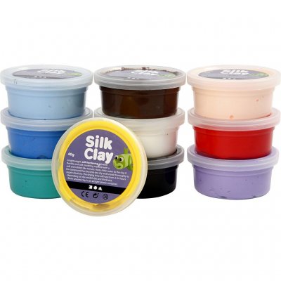 Silk Clay®, mixade färger, Basic 1, 10x40g