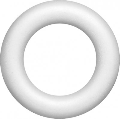 Ring, utv. mått 30 cm, Frigolit, Platt baksida
