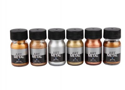 Art Metal färg, metallicfärger, 6x30 ml/ 1 förp.