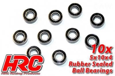 Ball Bearings - metric - 5x10x4mm Rubber sealed (10 pcs)