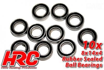 Ball Bearings - metric - 8x14x4mm Rubber sealed (10 pcs)