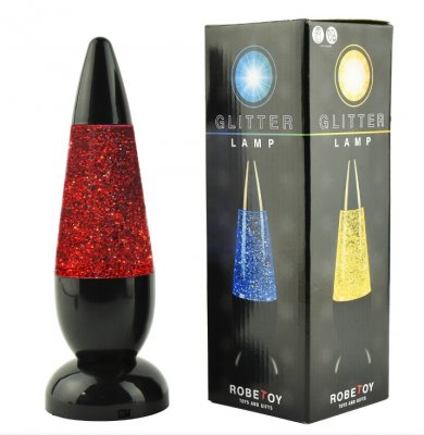 MULTICOLOUR GLITTER LAMP B/O 25cm
